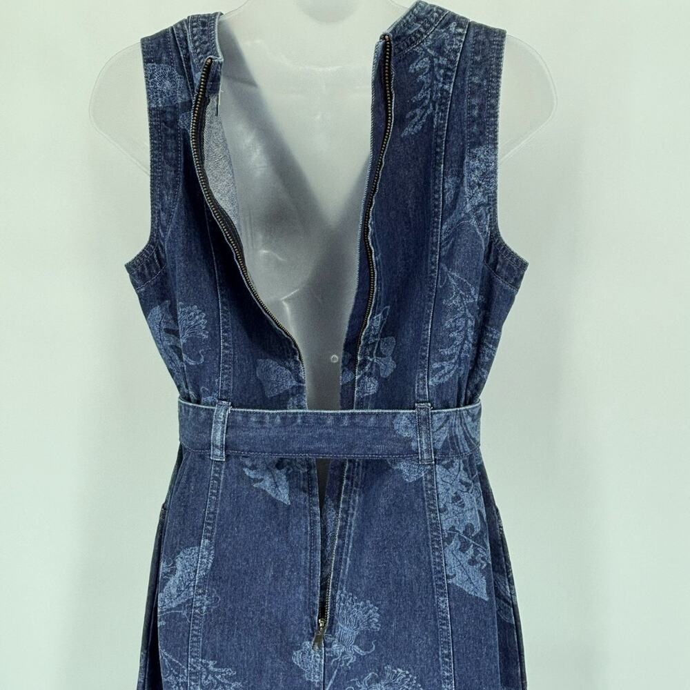 NWOT Sundance Poppy Denim Midi Maxi Dress S Blue Jean Floral Western Cowgirl - Picture 6 of 9
